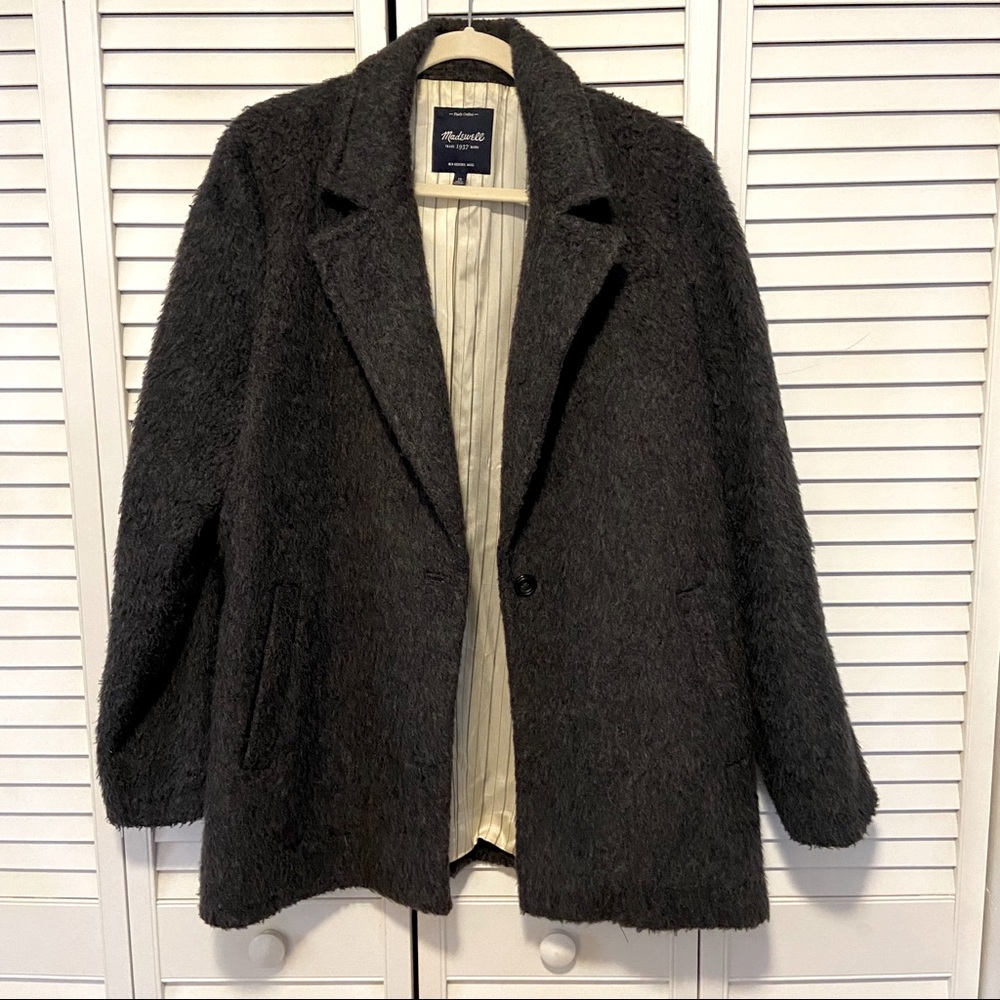 Madewell Brushweave Cocoon Coat Gray 12